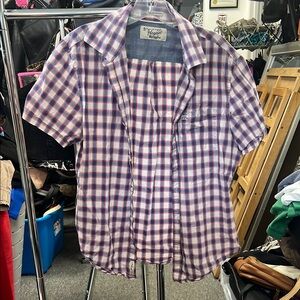 Original Penguin Blue and Red Casual Button Down Shirt